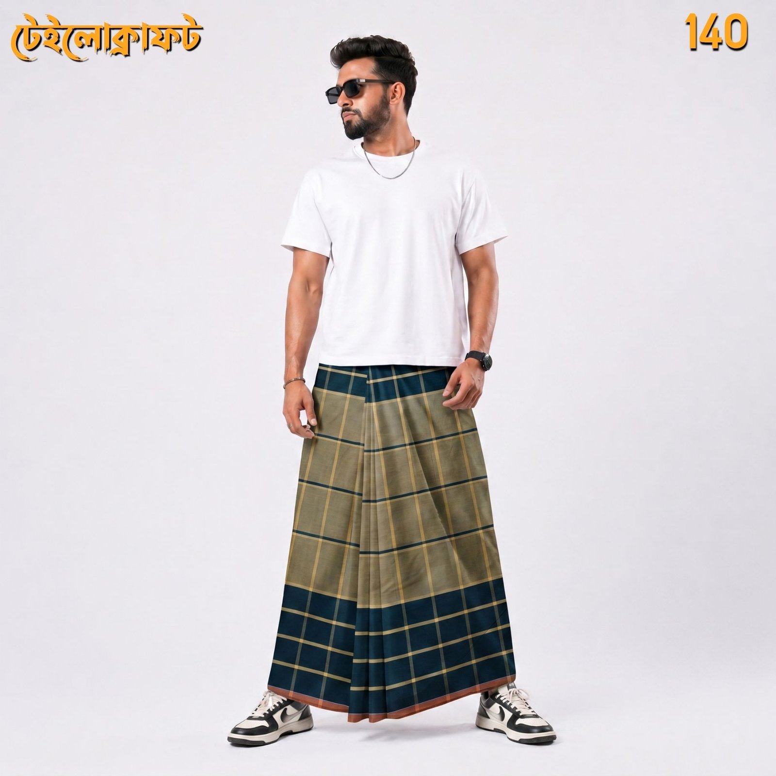 Tailocraft Men’s Pure Cotton Deep Lungi 5.5 Hand-140