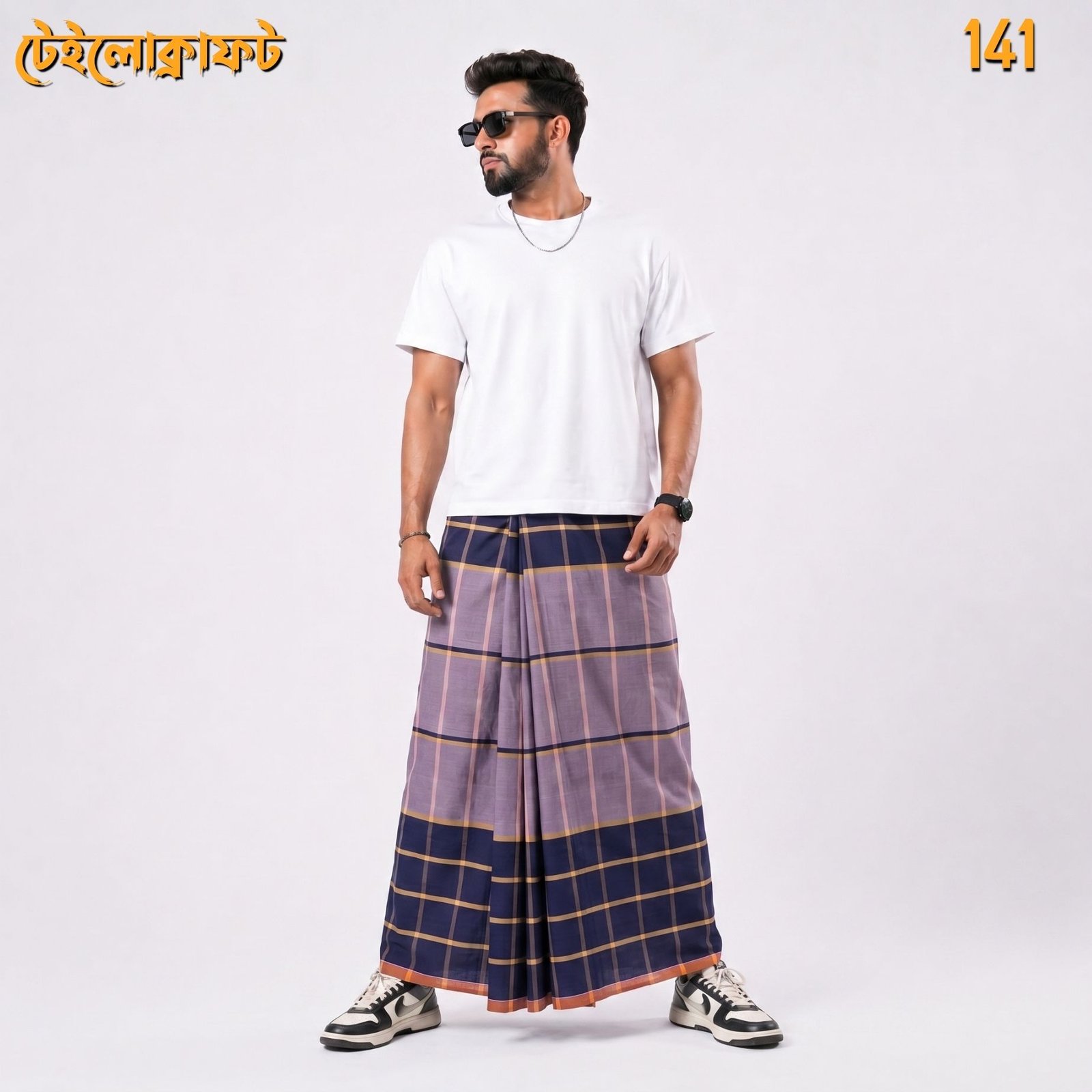 Tailocraft Men’s Pure Cotton Deep Lungi 5.5 Hand-141