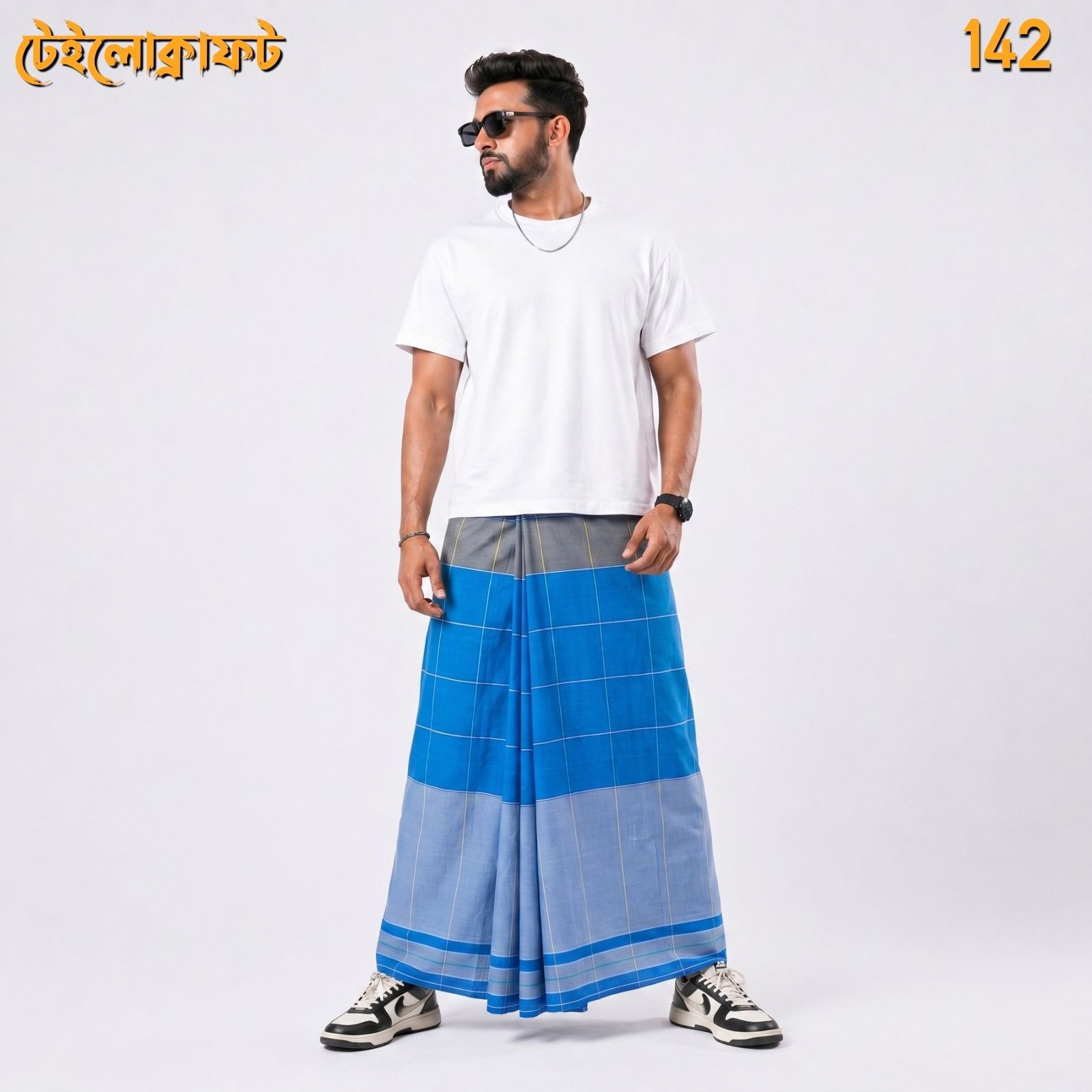 Tailocraft Men’s Pure Cotton Deep Lungi 5.5 Hand-142