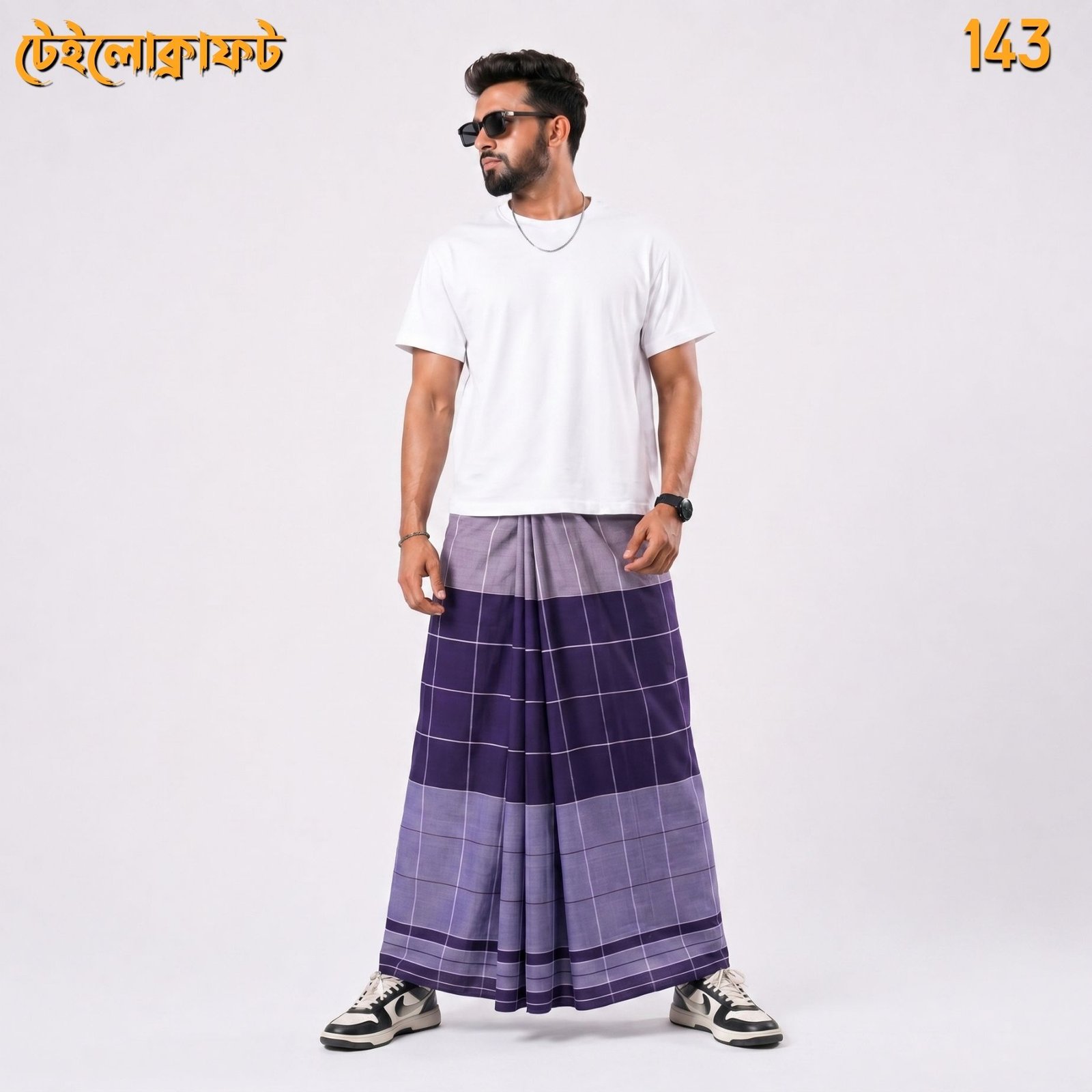 Tailocraft Men’s Pure Cotton Deep Lungi 5.5 Hand-143