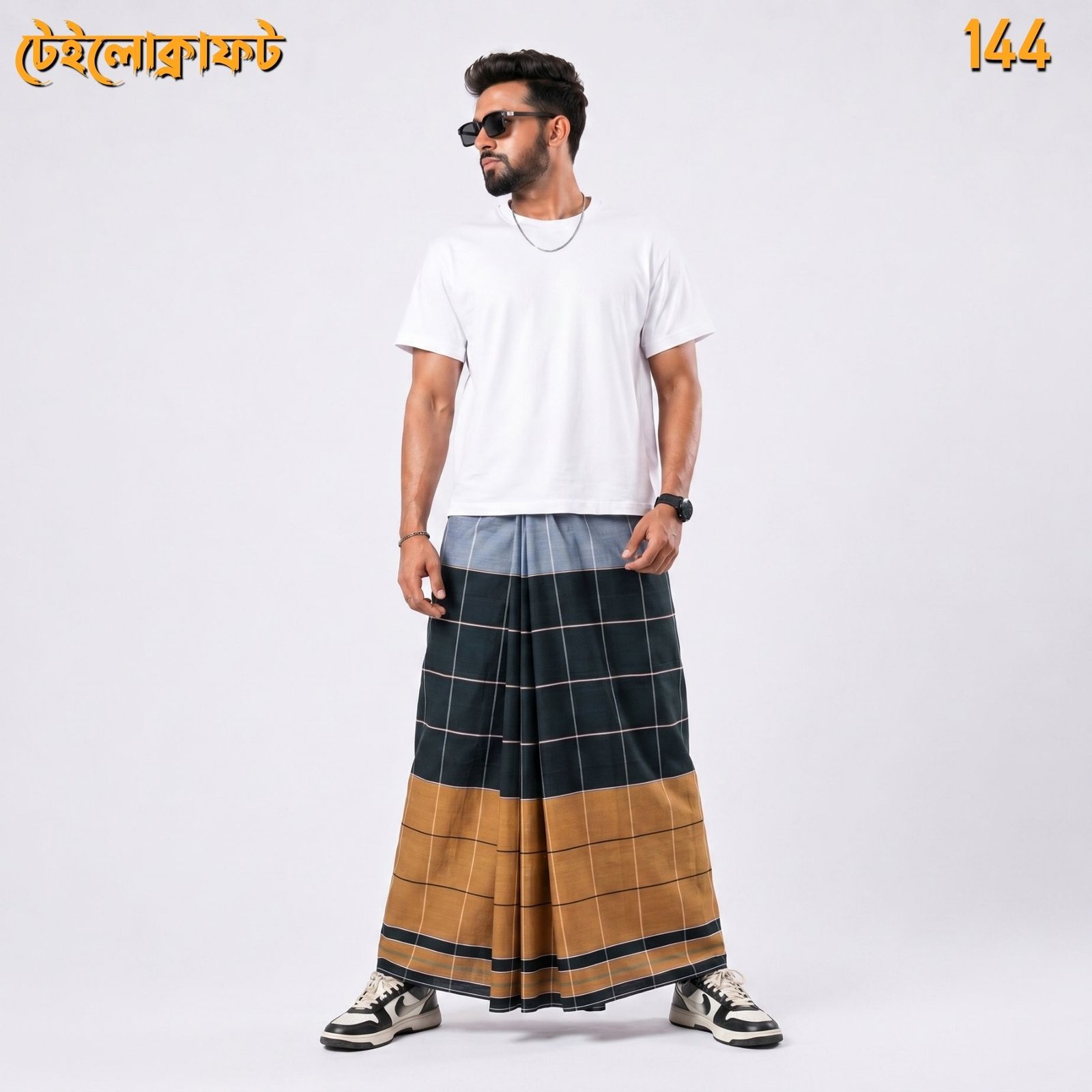 Tailocraft Men’s Pure Cotton Deep Lungi 5.5 Hand-144