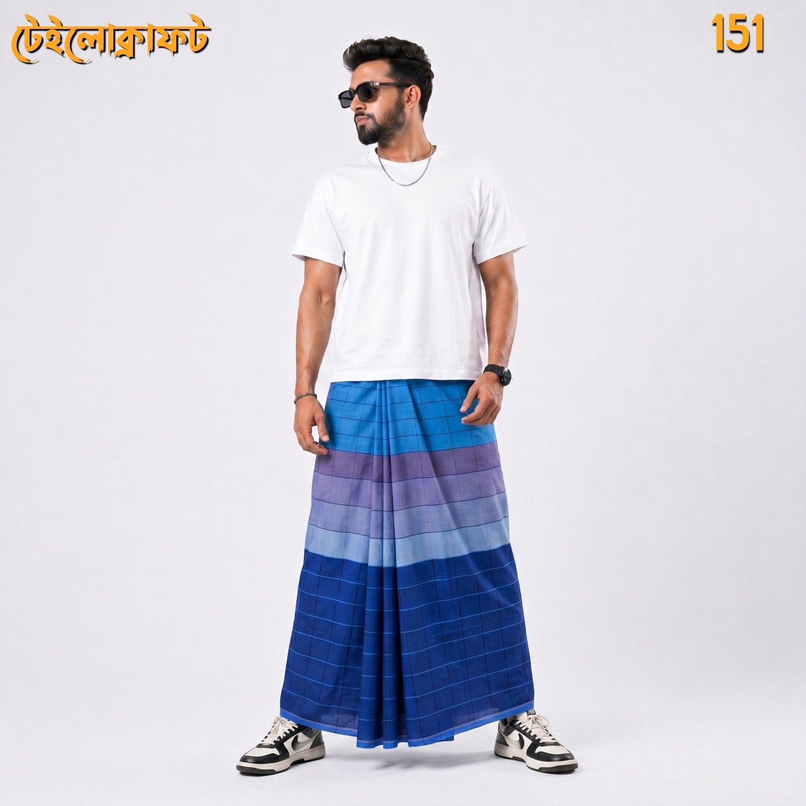 Tailocraft Men’s Pure Cotton Deep Lungi 5.5 Hand-151