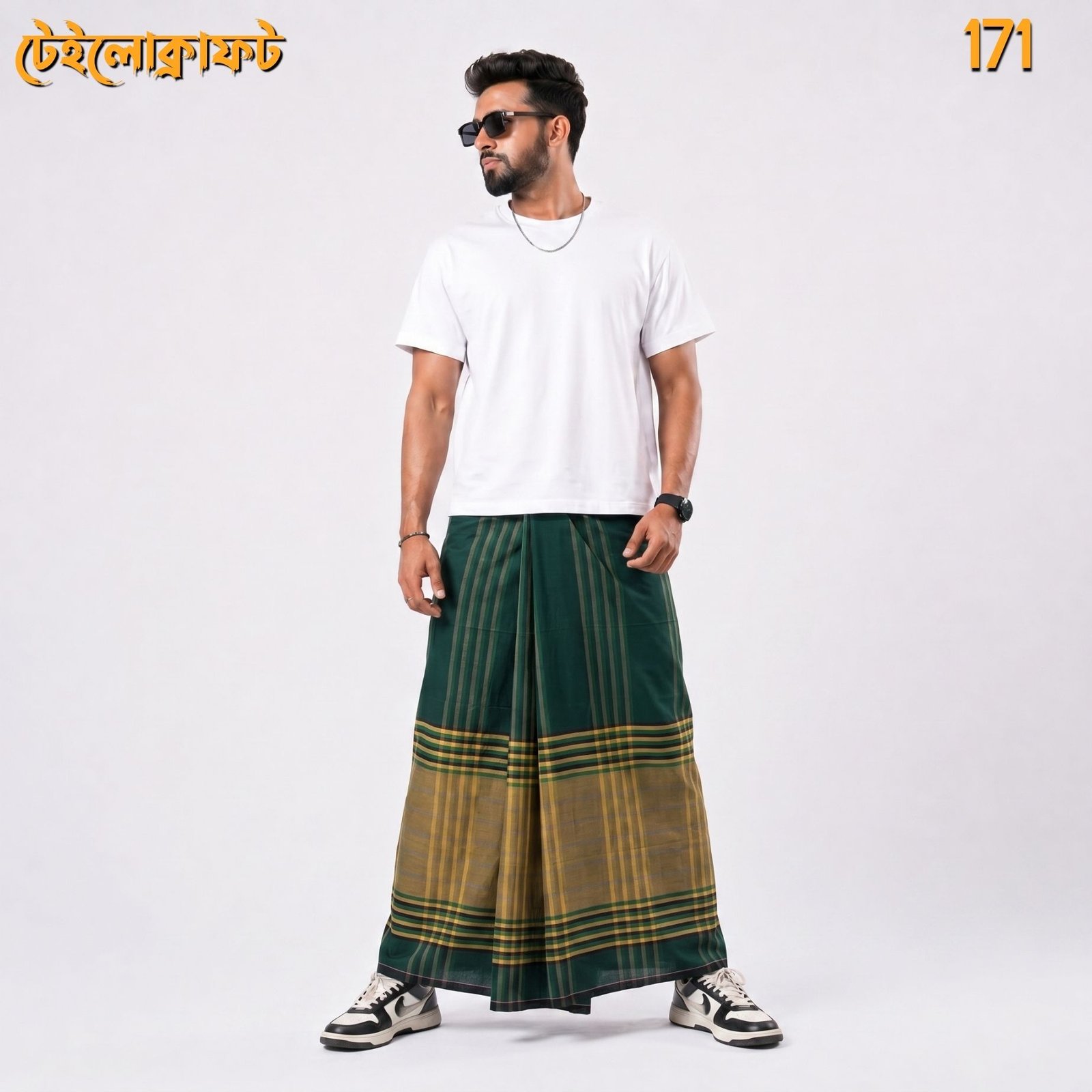 Tailocraft Men’s Pure Cotton Deep Lungi 5.5 Hand-171