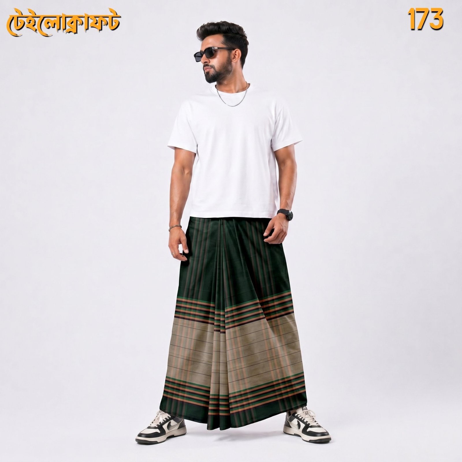 Tailocraft Men’s Pure Cotton Deep Lungi 5.5 Hand-173