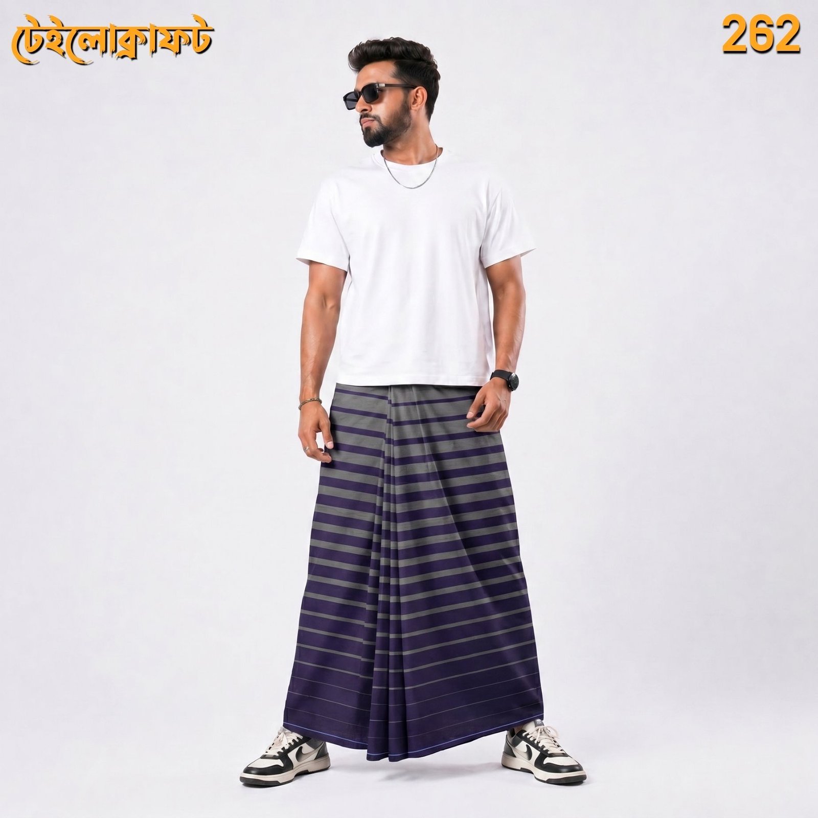 Tailocraft Men’s Pure Cotton Deep Lungi 5.5 Hand-262