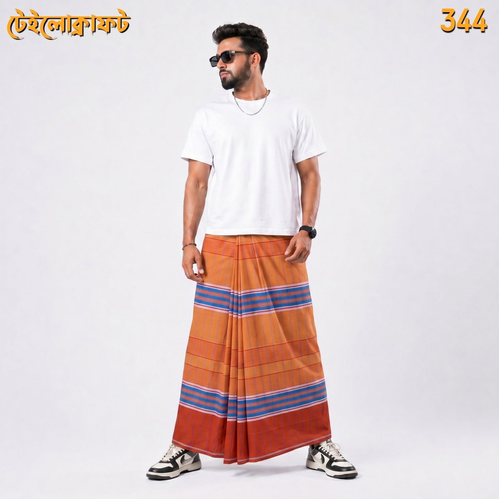 Tailocraft Men’s Pure Cotton Deep Lungi 5.5 Hand-344