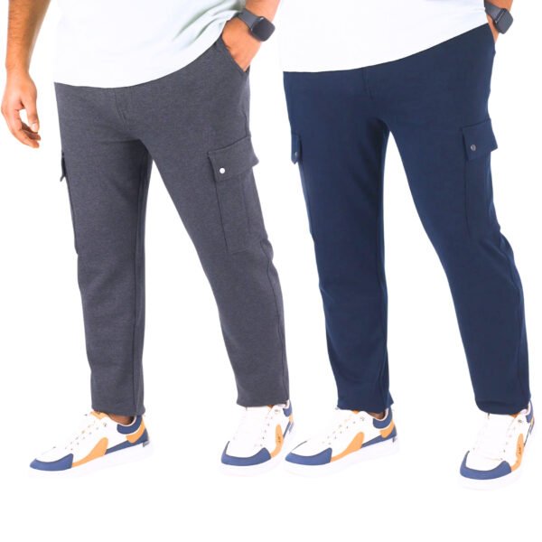 Man Cargo Trouser-Ash & Navy Blue
