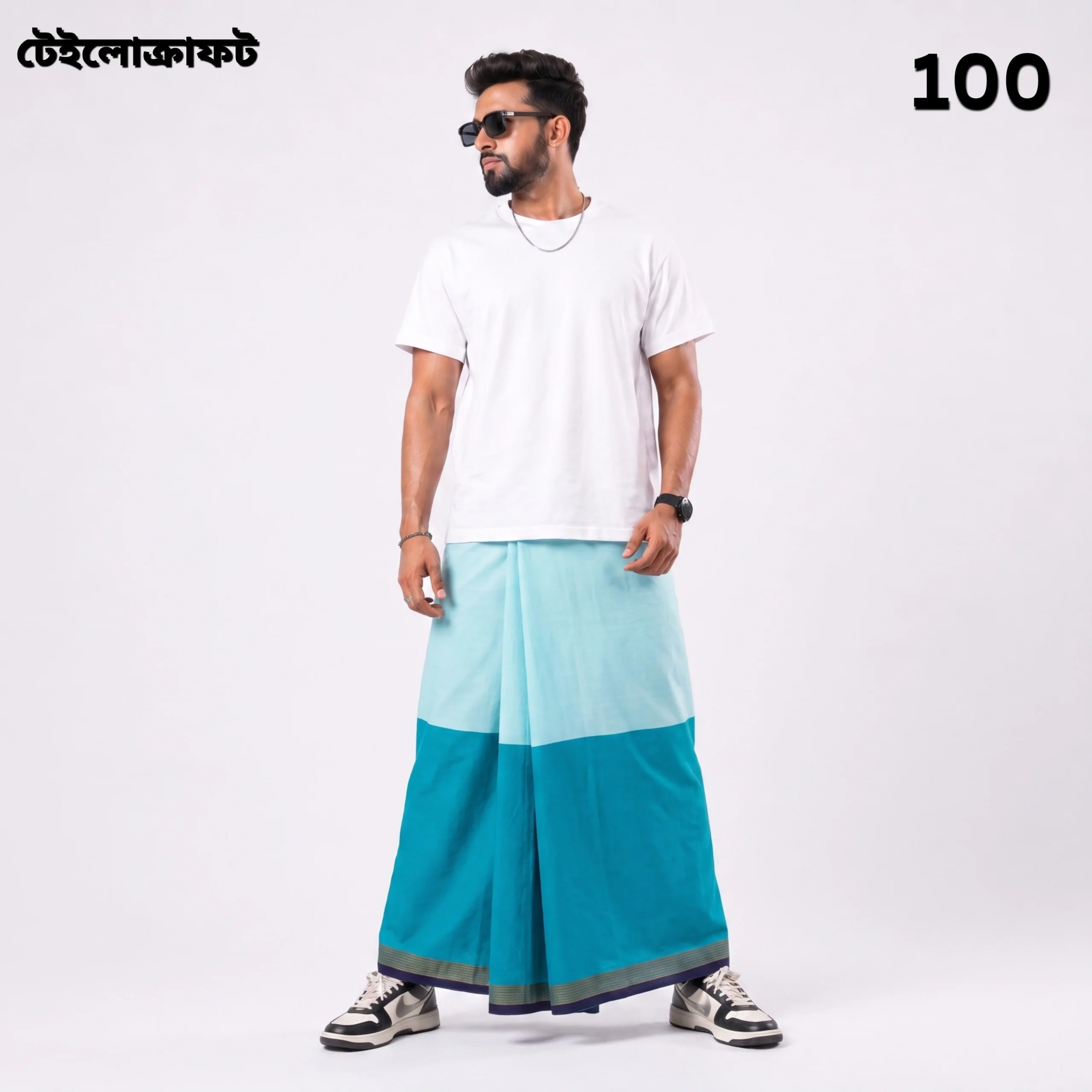 Tailocraft Men’s Pure Cotton Light Lungi 5.5 Hand-100