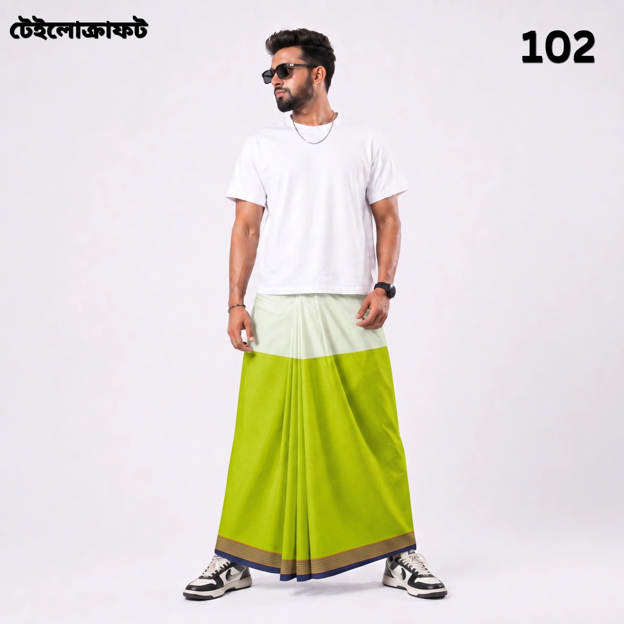 Tailocraft Men’s Pure Cotton Light Lungi 5.5 Hand-102