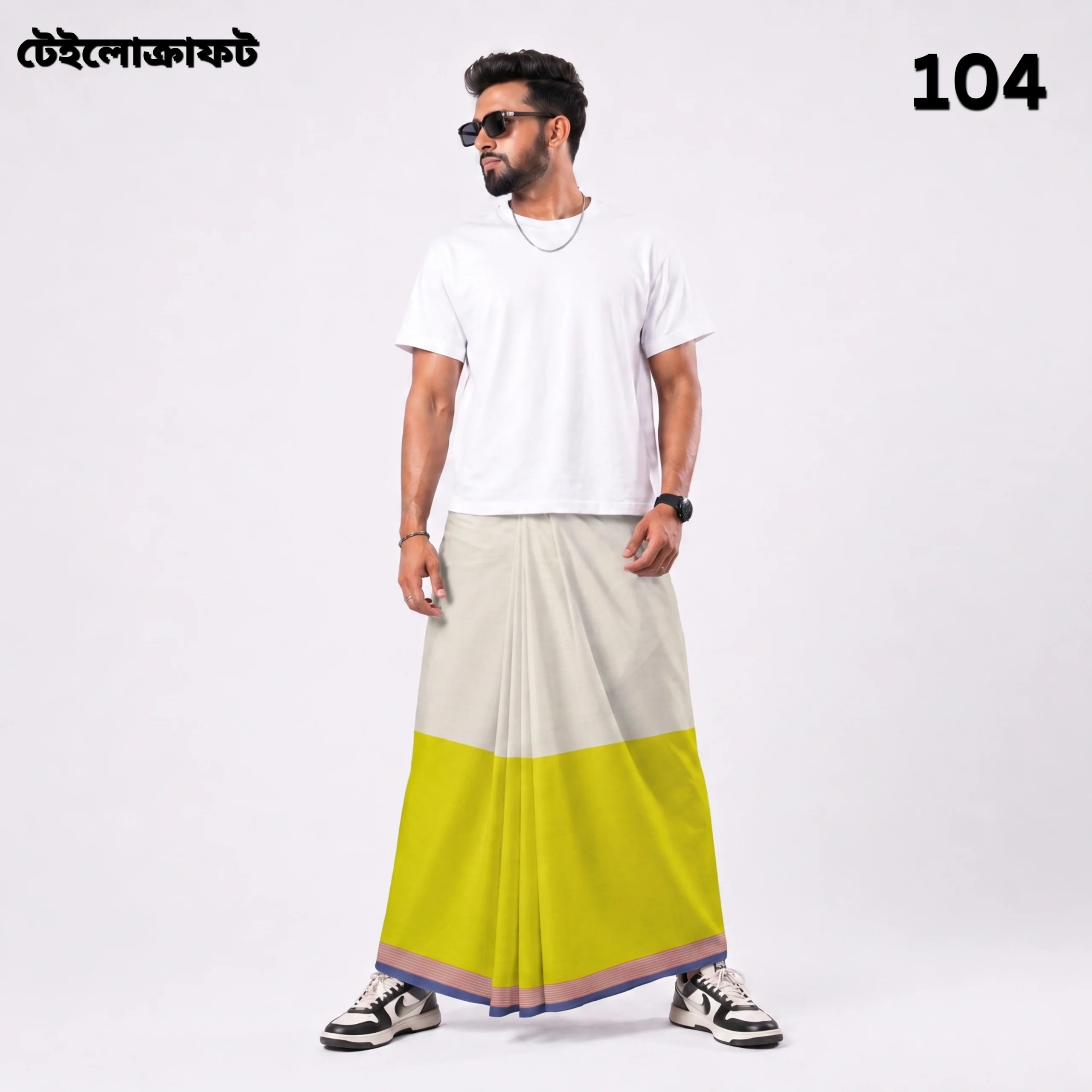 Tailocraft Men’s Pure Cotton Light Lungi 5.5 Hand-104