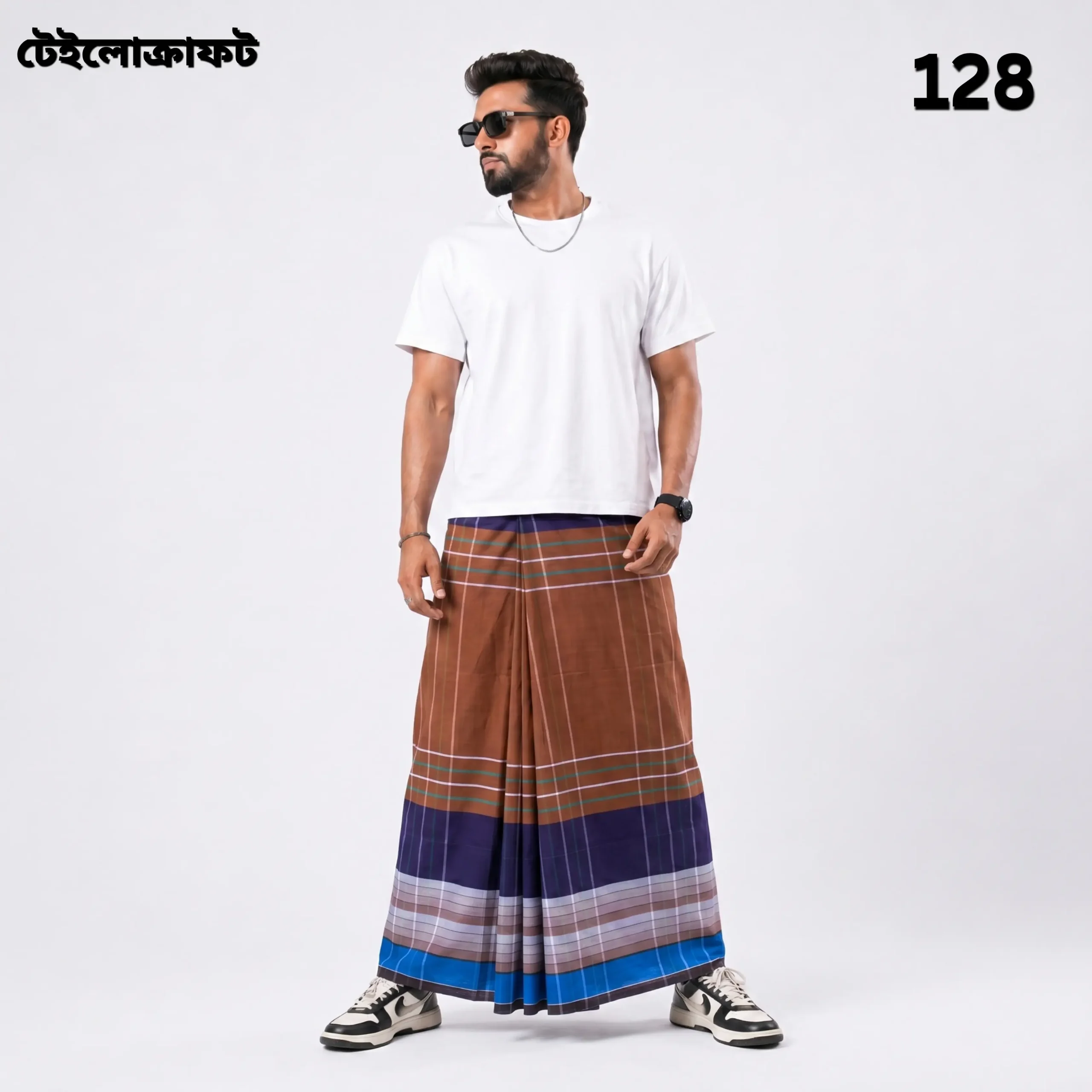 Tailocraft Men’s Pure Cotton Deep Lungi 5.5 Hand- 128