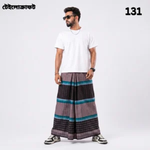 Tailocraft Men’s Pure Cotton Deep Lungi 5.5 Hand- 131