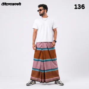 Tailocraft Men’s Pure Cotton Deep Lungi 5.5 Hand- 136