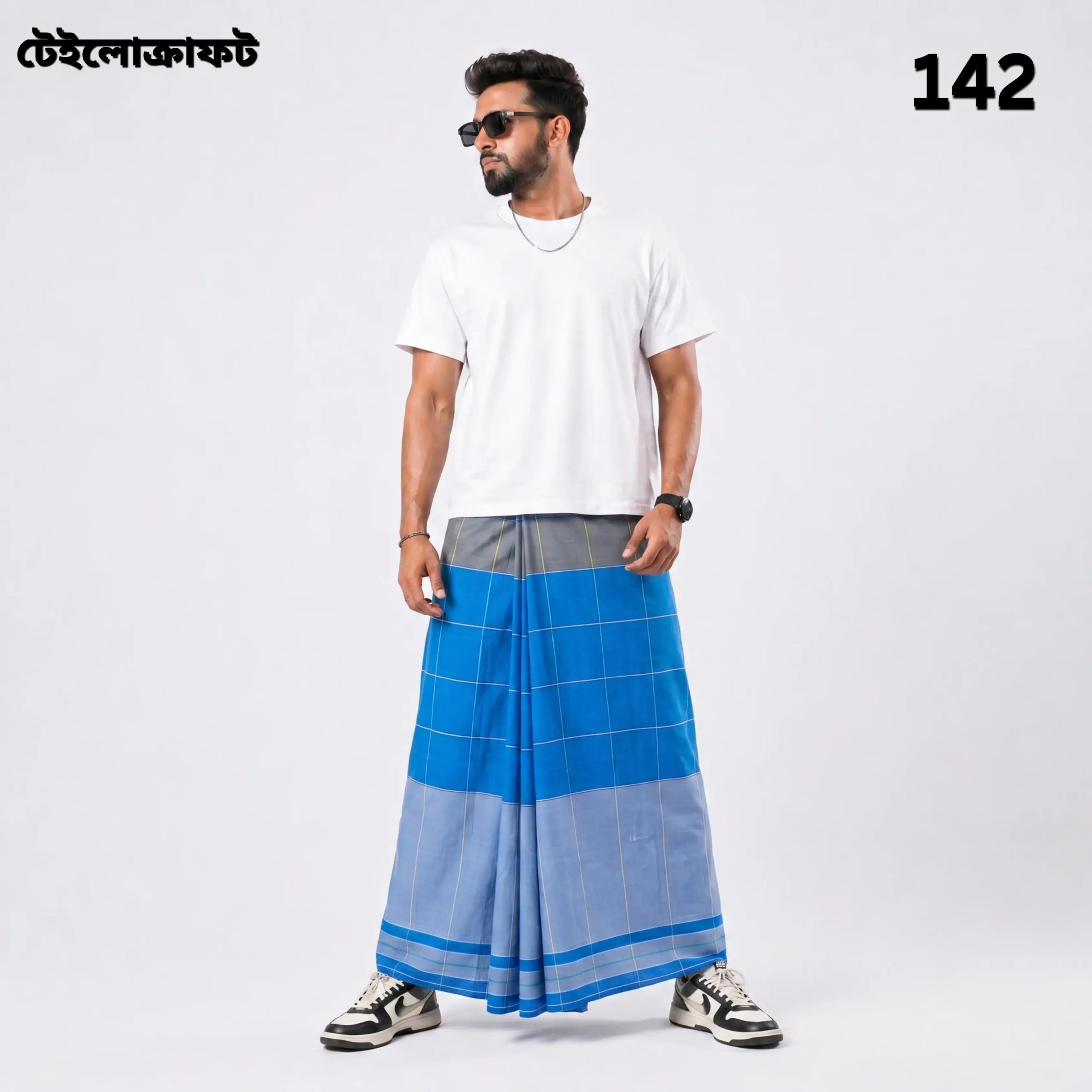 Tailocraft Men’s Pure Cotton Deep Lungi 5.5 Hand- 142
