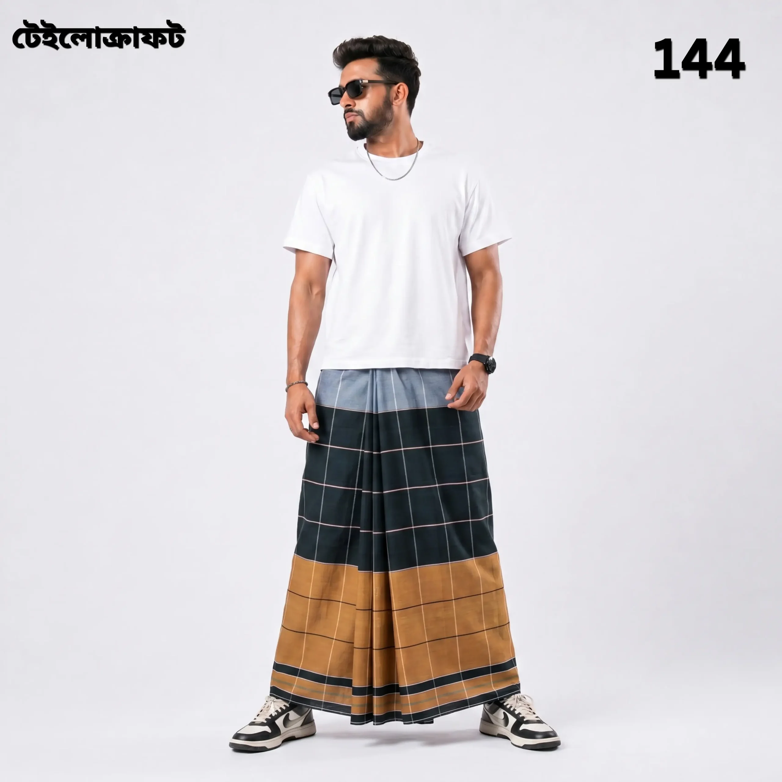 Tailocraft Men’s Pure Cotton Deep Lungi 5.5 Hand- 144