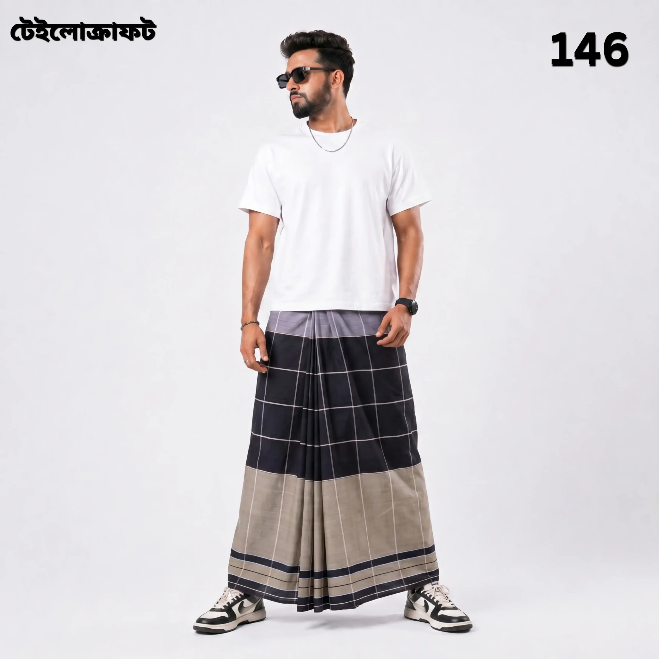 Tailocraft Men’s Pure Cotton Deep Lungi 5.5 Hand- 146
