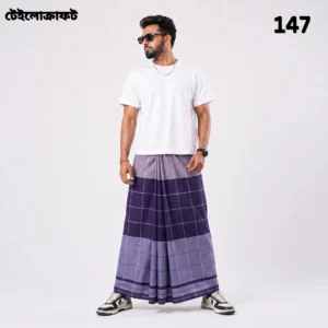 Tailocraft Men’s Pure Cotton Deep Lungi 5.5 Hand- 147