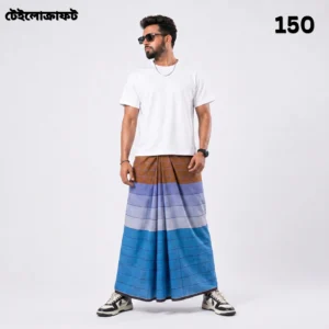 Tailocraft Men’s Pure Cotton Deep Lungi 5.5 Hand- 150