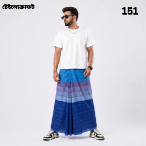 Tailocraft Men’s Pure Cotton Deep Lungi 5.5 Hand- 151