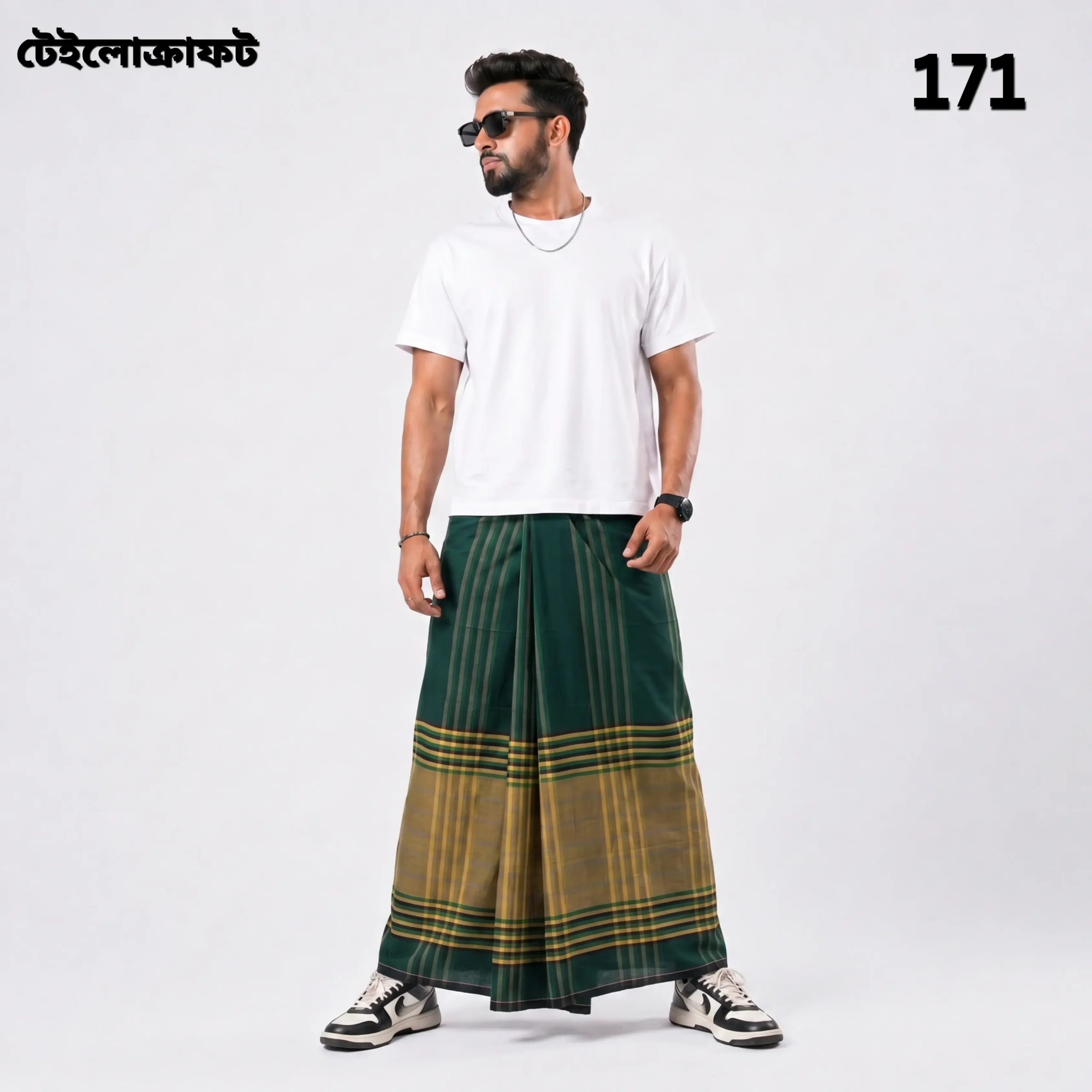 Tailocraft Men’s Pure Cotton Deep Lungi 5.5 Hand- 171