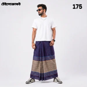 Tailocraft Men’s Pure Cotton Deep Lungi 5.5 Hand- 175