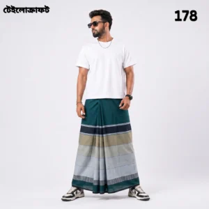 Tailocraft Men’s Pure Cotton Deep Lungi 5.5 Hand- 178