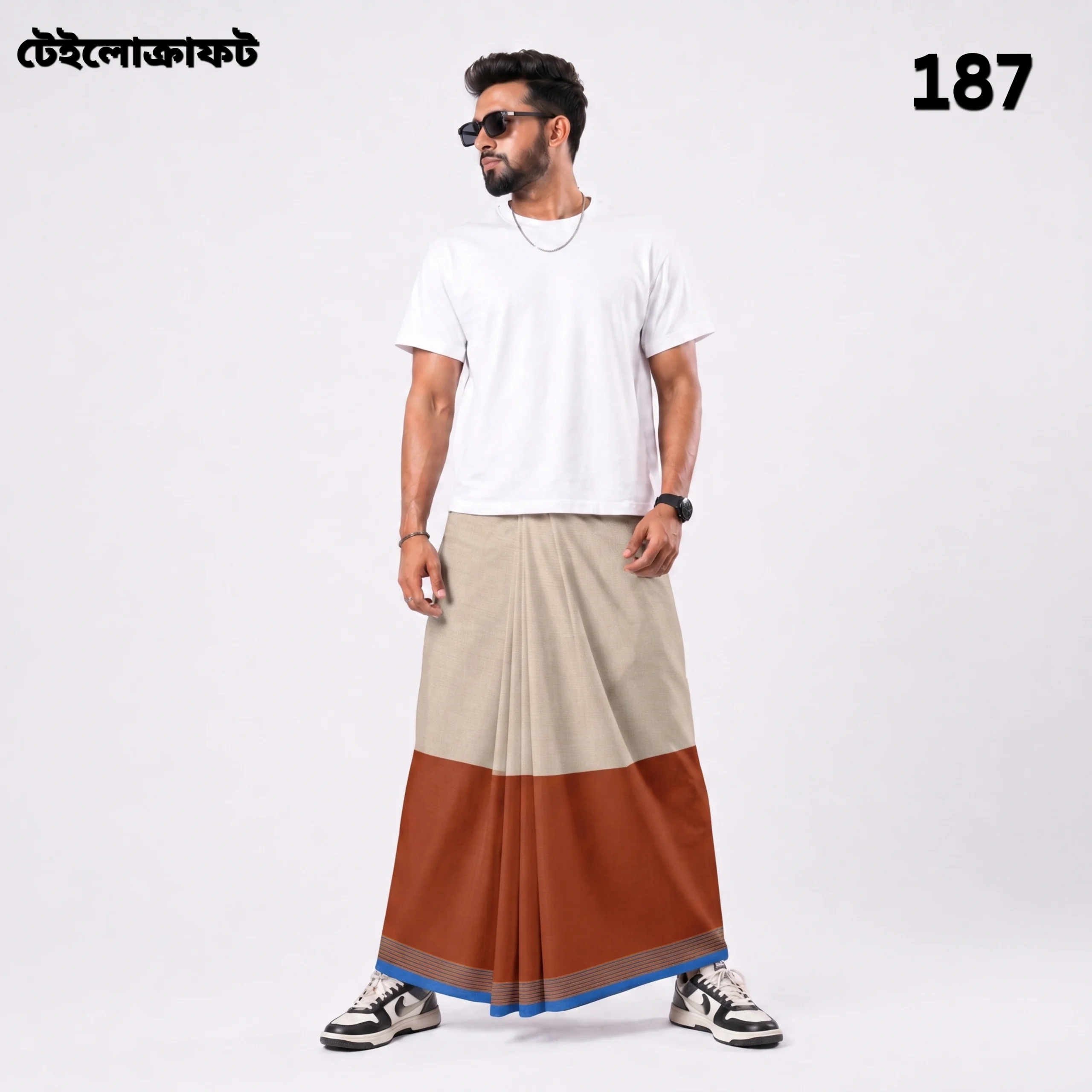Tailocraft Men’s Pure Cotton Light Lungi 5.5 Hand-187