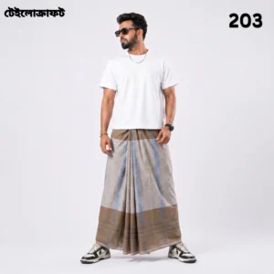 Tailocraft Men’s Pure Cotton Karukaj Lungi 5.5 Hand-203