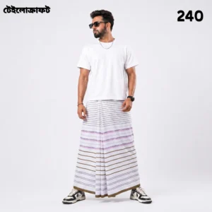 Tailocraft Men’s Pure Cotton Light Lungi 5.5 Hand-240