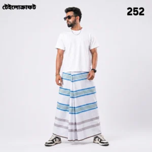 Tailocraft Men’s Pure Cotton Light Lungi 5.5 Hand-252