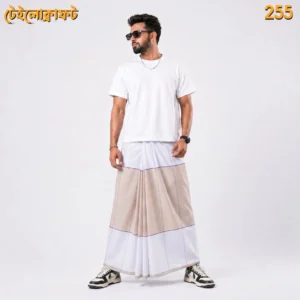 Tailocraft Men’s Pure Cotton Light Lungi 5.5 Hand-255