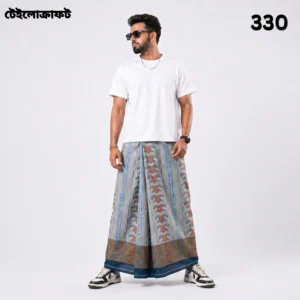 Tailocraft Men’s Pure Cotton Karukaj Lungi 5.5 Hand-330