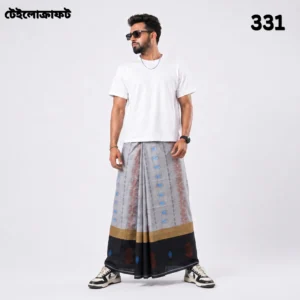 Tailocraft Men’s Pure Cotton Karukaj Lungi 5.5 Hand-331