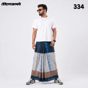 Tailocraft Men’s Pure Cotton Karukaj Lungi 5.5 Hand-334