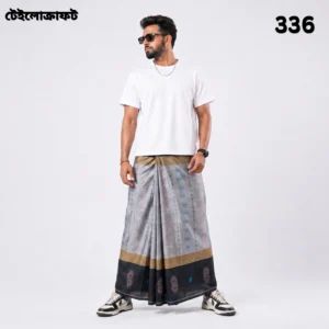 Tailocraft Men’s Pure Cotton Karukaj Lungi 5.5 Hand-336