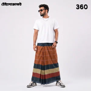Tailocraft Men’s Pure Cotton Deep Lungi 5.5 Hand- 360