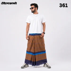 Tailocraft Men’s Pure Cotton Deep Lungi 5.5 Hand- 361