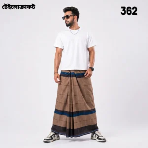 Tailocraft Men’s Pure Cotton Deep Lungi 5.5 Hand- 362