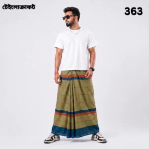 Tailocraft Men’s Pure Cotton Deep Lungi 5.5 Hand- 363