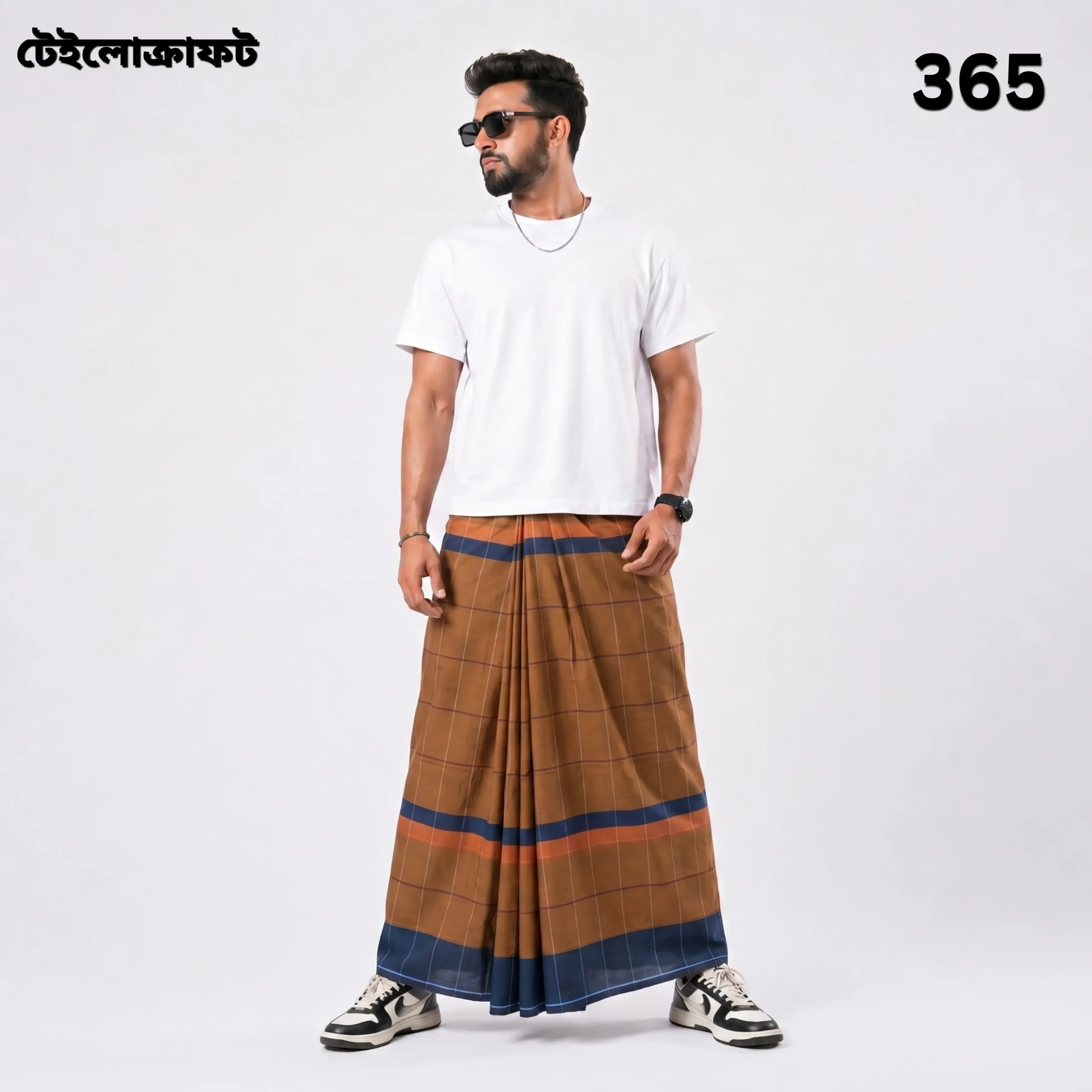 Tailocraft Men’s Pure Cotton Deep Lungi 5.5 Hand- 365