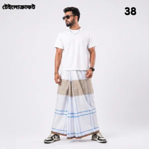 Tailocraft Men’s Pure Cotton Light Lungi 5.5 Hand-38