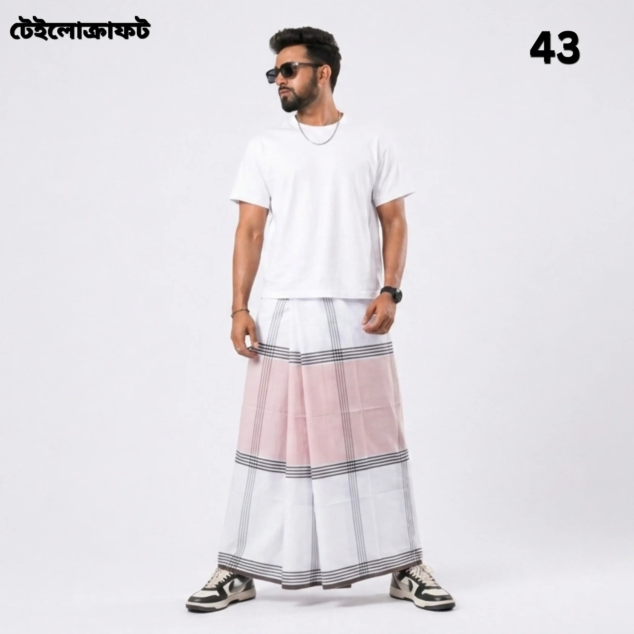 Tailocraft Men’s Pure Cotton Light Lungi 5.5 Hand-43