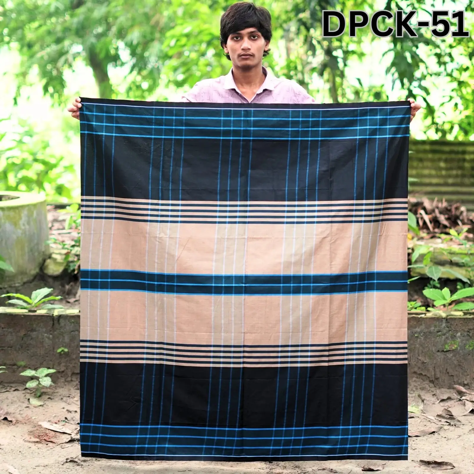 Tailocraft Men’s Pure Cotton Deep Lungi 5.5 Hand- 51