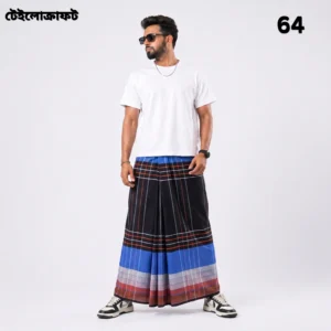 Tailocraft Men’s Pure Cotton Deep Lungi 5.5 Hand- 64