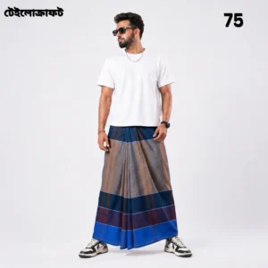 Tailocraft Men’s Pure Cotton Deep Lungi 5.5 Hand- 75