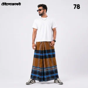 Tailocraft Men’s Pure Cotton Deep Lungi 5.5 Hand- 78