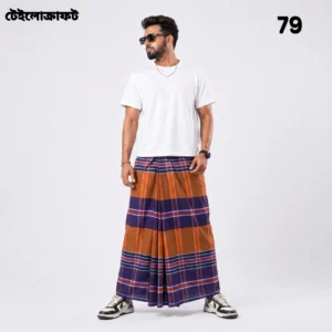 Tailocraft Men’s Pure Cotton Deep Lungi 5.5 Hand- 79