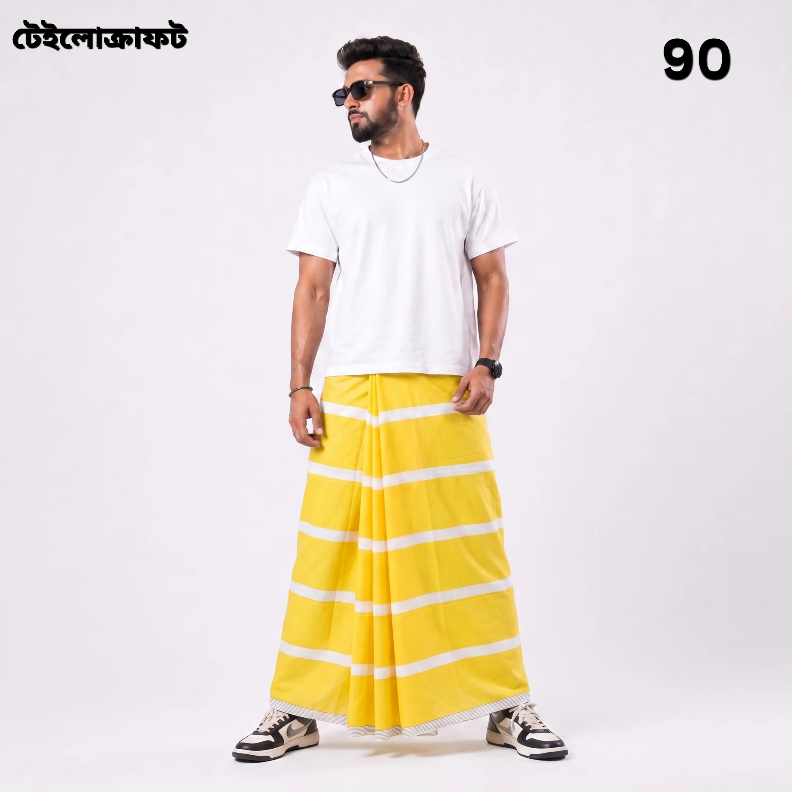 Tailocraft Men’s Pure Cotton Light Lungi 5.5 Hand-90