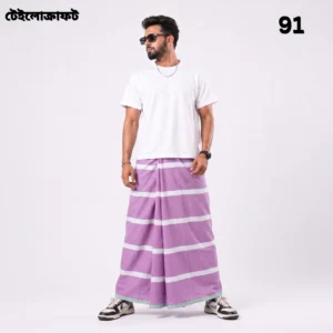Tailocraft Men’s Pure Cotton Light Lungi 5.5 Hand-91