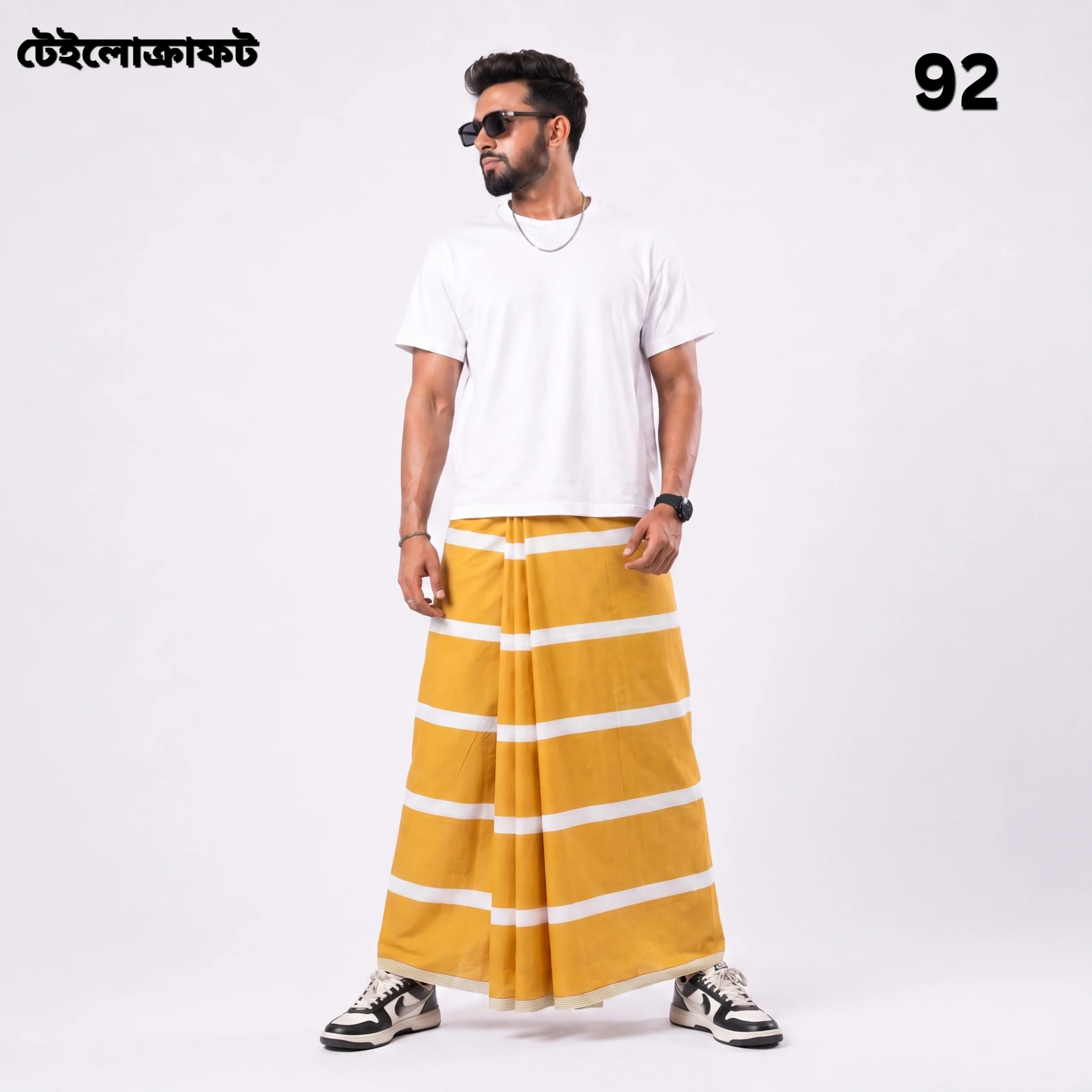 Tailocraft Men’s Pure Cotton Light Lungi 5.5 Hand-92